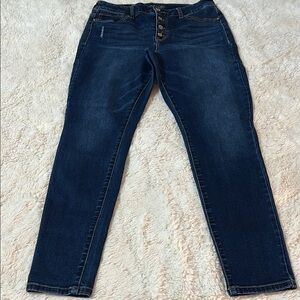 Maurices Blue Skinny Jeans with Subtle Fading